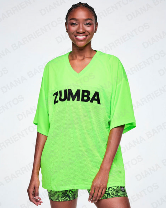 Ultrabright Oversized Mesh Sports Jersey - Green
