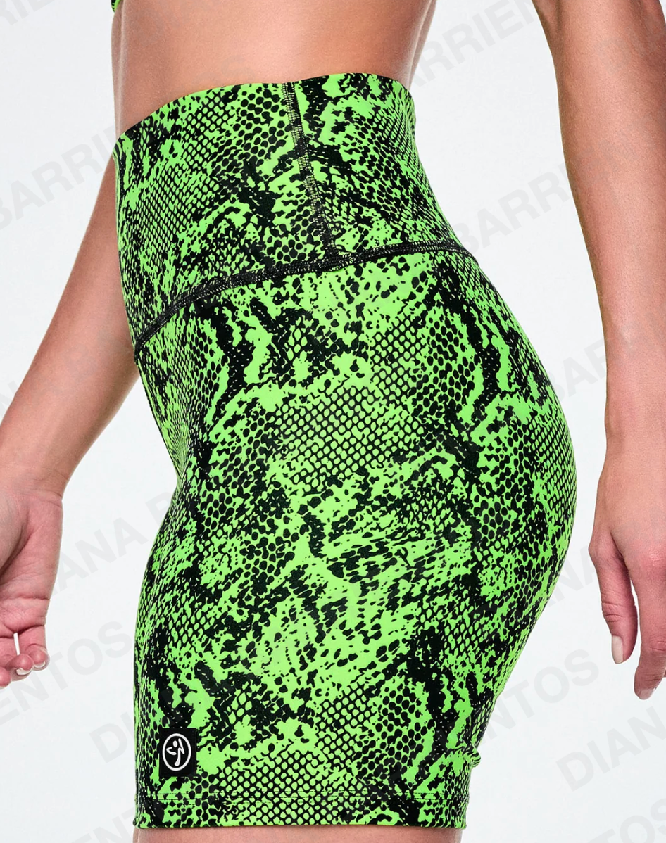 Ultrabright High Waisted Biker Shorts - Green