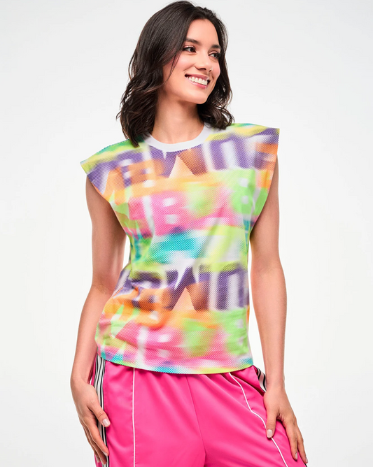 Electric Feel Muscle Tank With Extended Shoulder