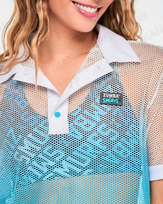 Zumba X The Smurfs Oversized Mesh Polo