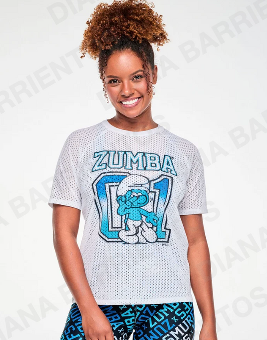 Zumba X The Smurfs Mesh Raglan Sleeve Top