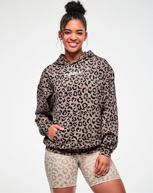 Zumba Modal Printed Pullover Sweatshirt - Brown
