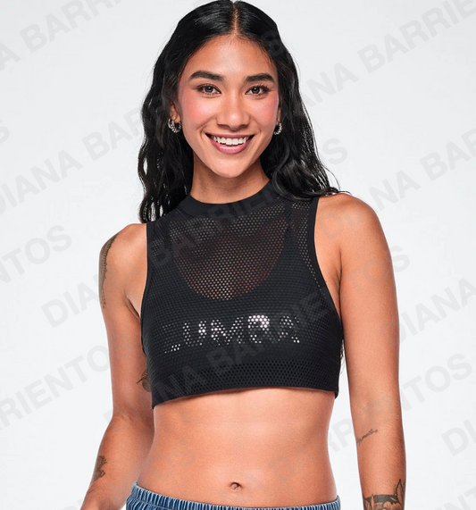 Dale-Z Mesh Double Layer Bra - Black