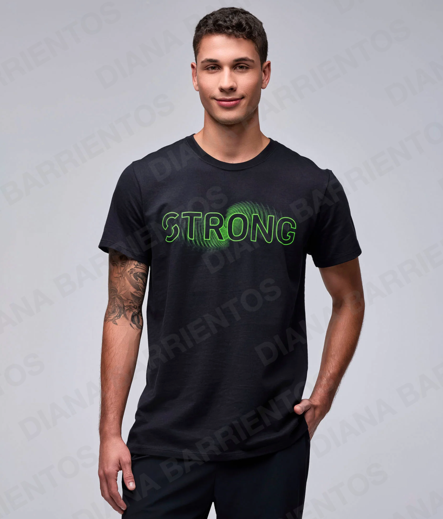 STRONG iD Unisex Crew Neck Tee - Black Bold Black