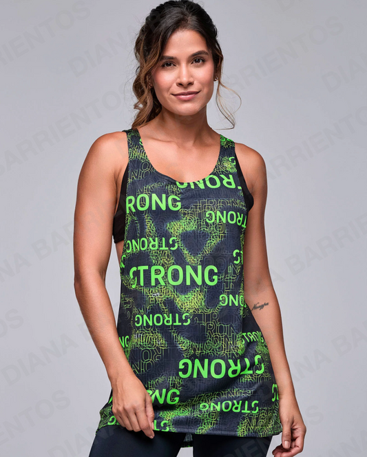 STRONG iD Men's Drop Armhole Tank Black/Green