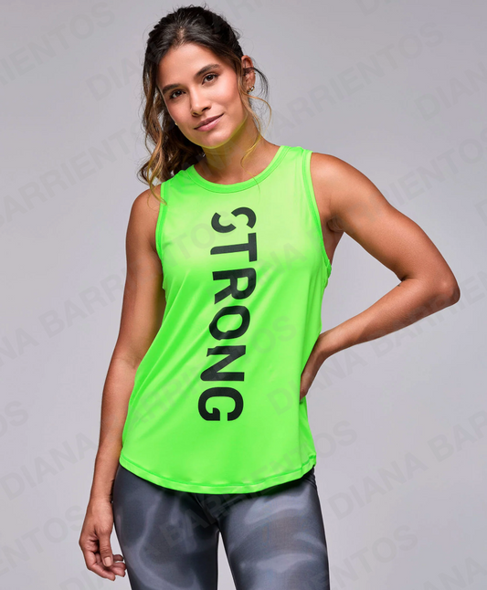 STRONG iD Basketball Tank With Curved Hem - Light Green Get in Lime