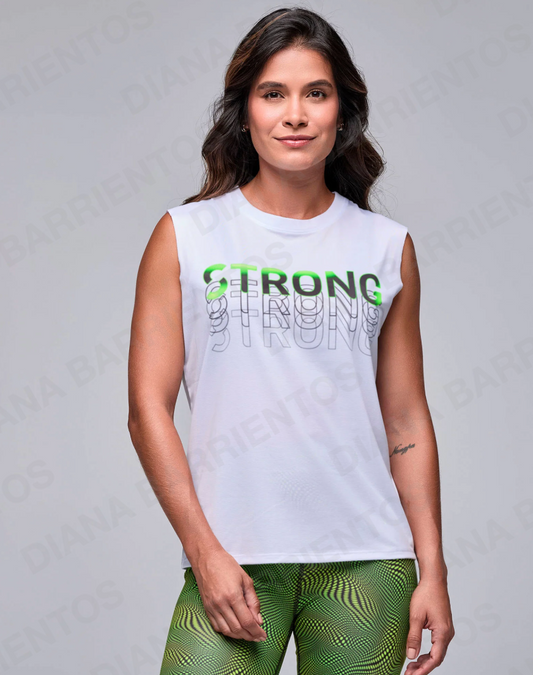 STRONG iD Mesh Muscle Tank Wear It Out White
