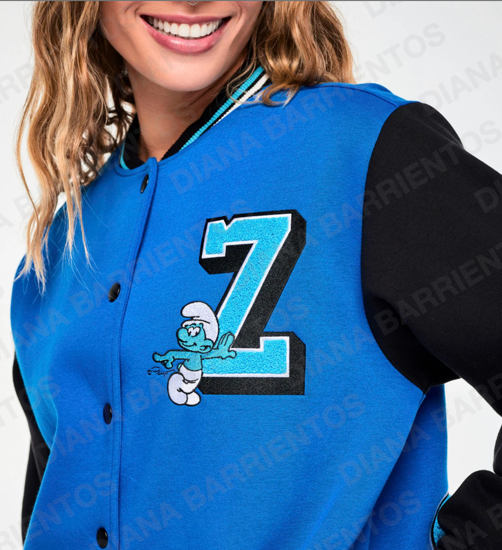 Zumba X The Smurfs Varsity Jacket True Blue