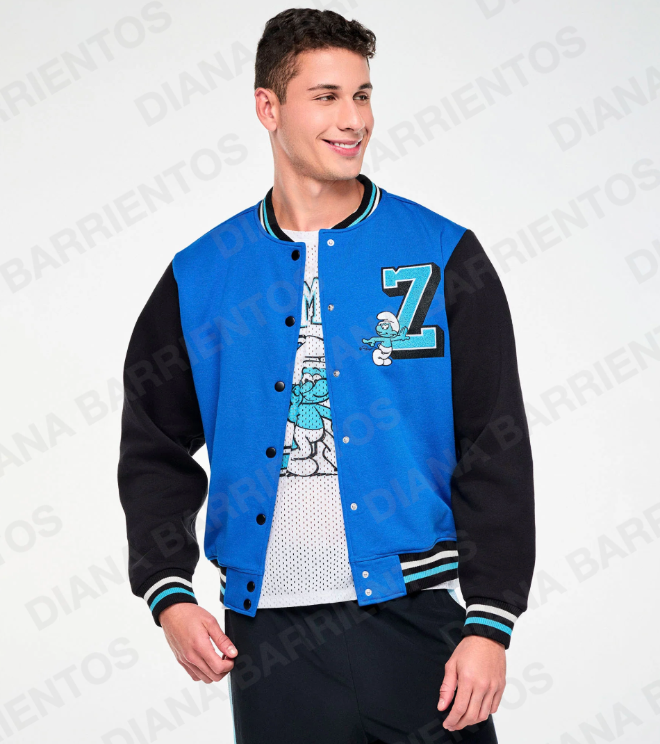 Zumba X The Smurfs Varsity Jacket True Blue