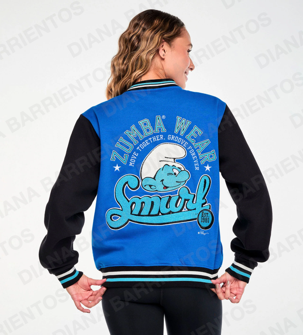 Zumba X The Smurfs Varsity Jacket True Blue