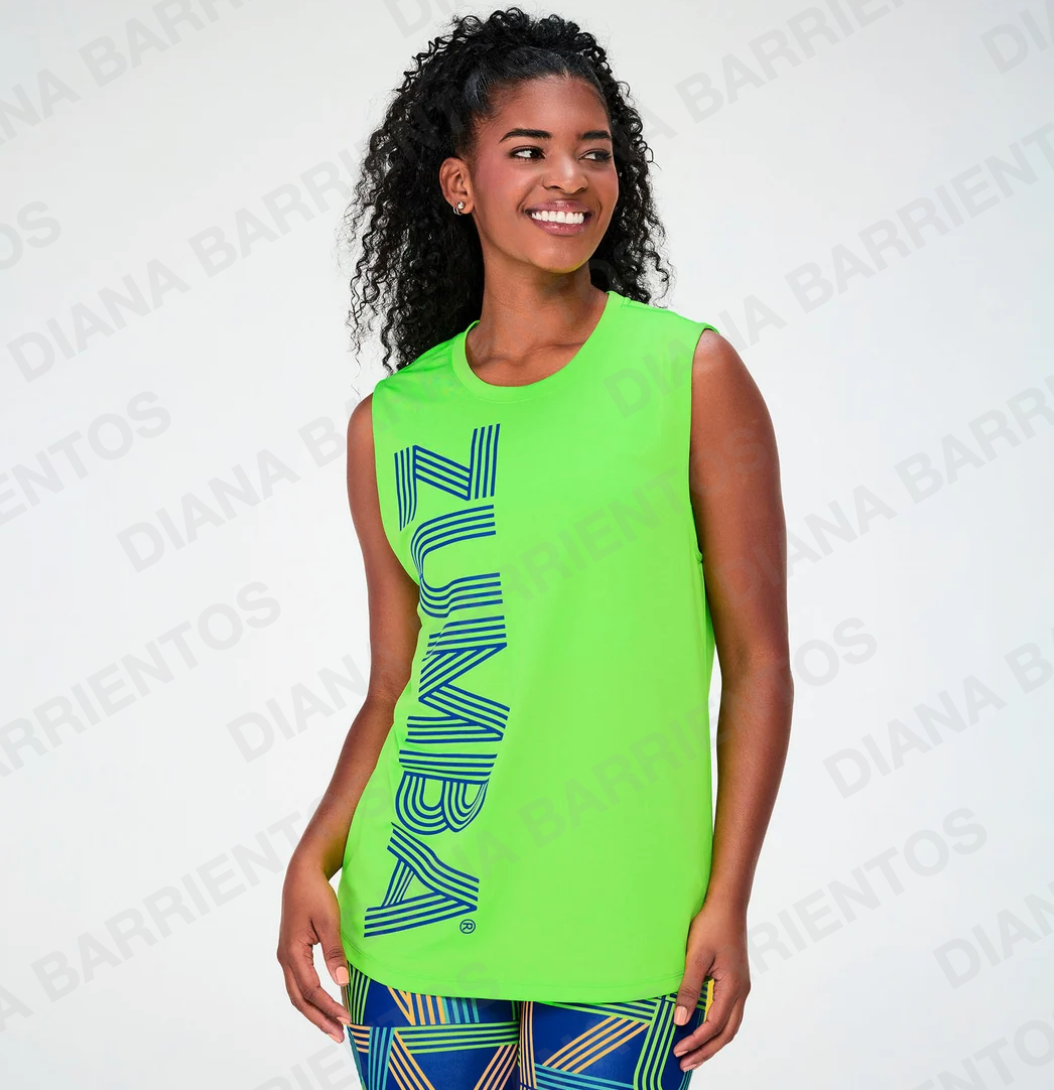 Disco Soul Men's Wide Shoulder Tank - Lime