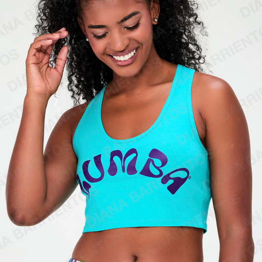 Disco Soul Crop Racerback - Aqua