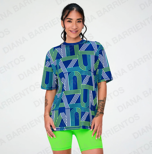Disco Soul Men's Mesh Top - Dark Blue/Green