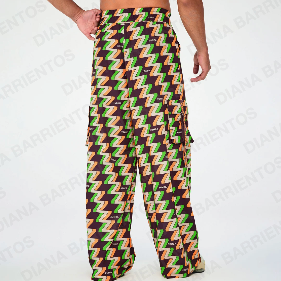 Disco Soul Wide Leg Cargo Pants - Brown/Green