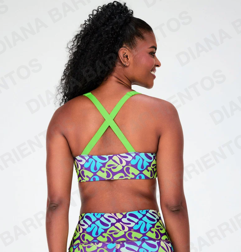 Disco Soul Z-Lift Scoop Neck Bra - Purple/Blue