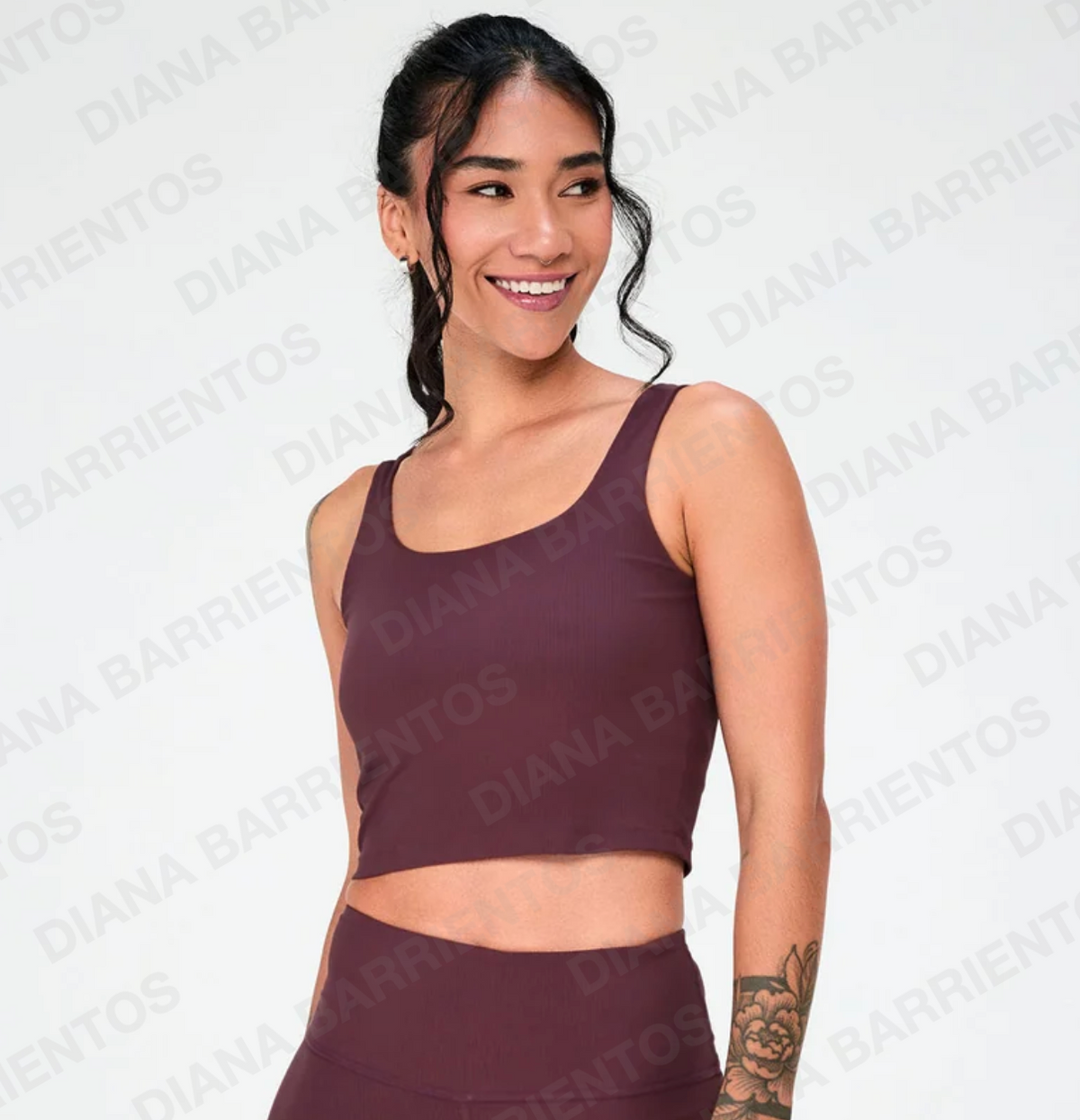 Disco Soul Crop Tank With Shelf Bra - French Press - Brown
