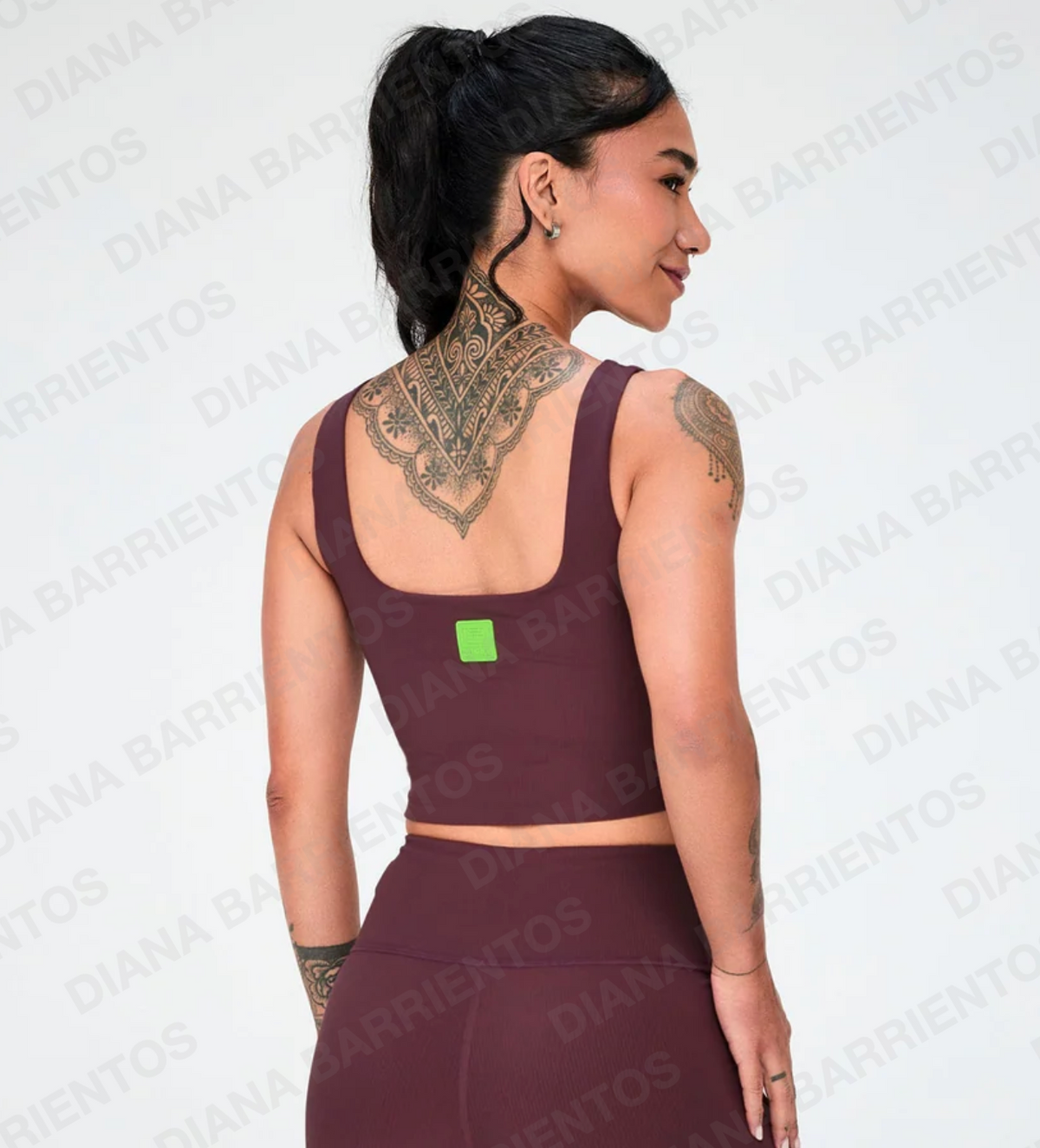 Disco Soul Crop Tank With Shelf Bra - French Press - Brown