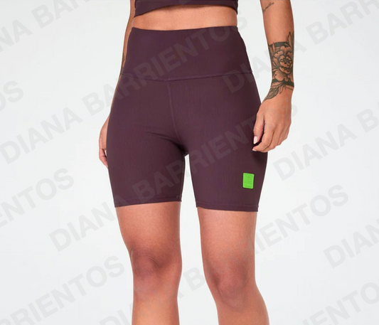 Disco Soul High Waisted Biker Shorts - Brown